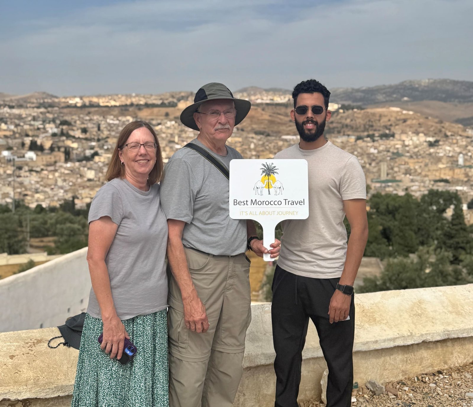 Guests with their guide above Fes